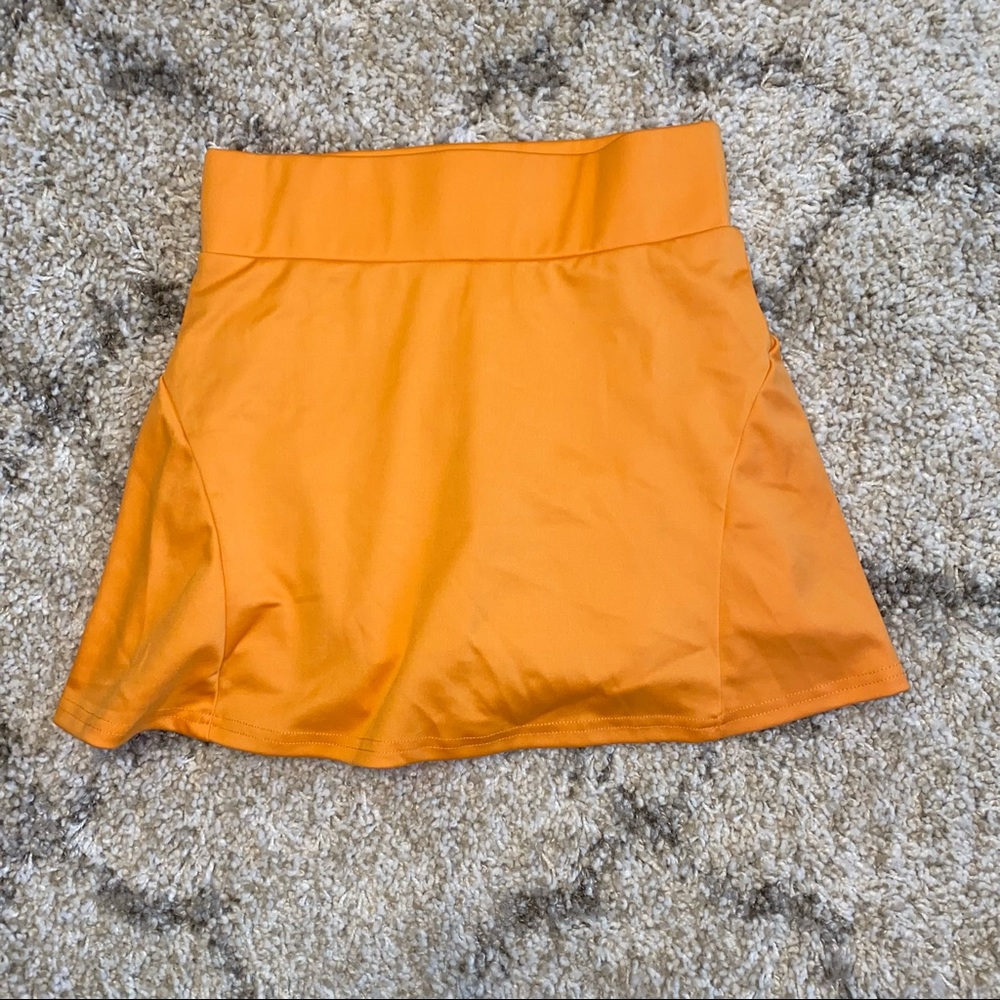 orange tennis skirt